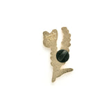 back of the lavender lapel pin showing the black rubber pin back on a white background