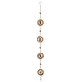 the full length of the water wheel rain chain showing each water wheel in the full length of the chain
