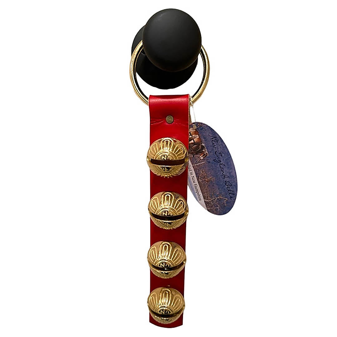 Santa Red Brass Bell Strap with #4 Bell