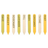 Set of herb markers with labels on a white background