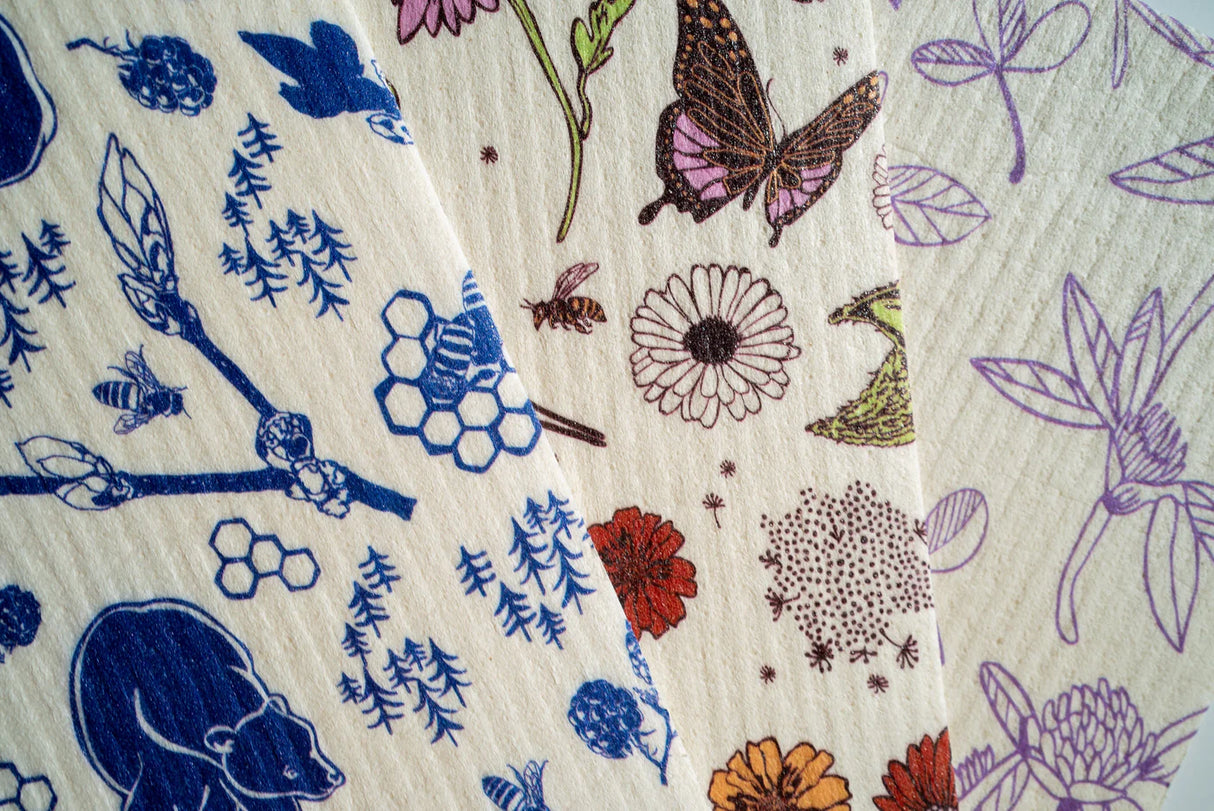 Swedish Dish Cloth 3 pack - Mixed Prints