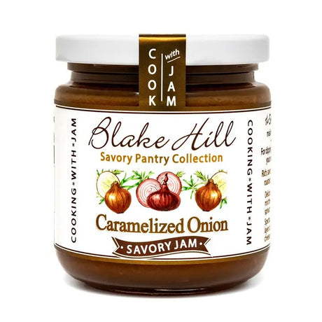 Jar of Blake Hill Caramelized Onion Savory Jam on a white background