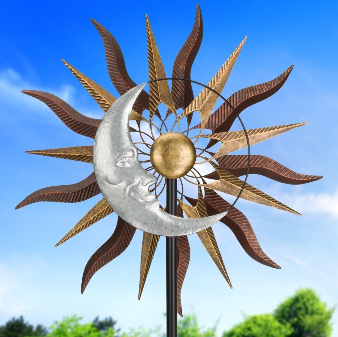 Sun and Moon Wind Spinner Stake – The Old Farmer's Almanac Store