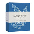 Sunprint notecard set packaging with blue and white design