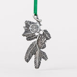 the back of the bird on a bough pewter ornament