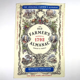 Cover of 'The Old Farmer's Almanac' with decorative elements and text on a white background
