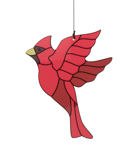 close up of the  stained glass style cardinal sail