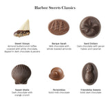Harbor Sweets Classics with various chocolate shapes and descriptions on a white background