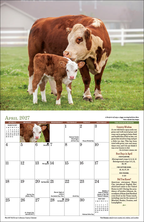 2027 Country Wall Calendar