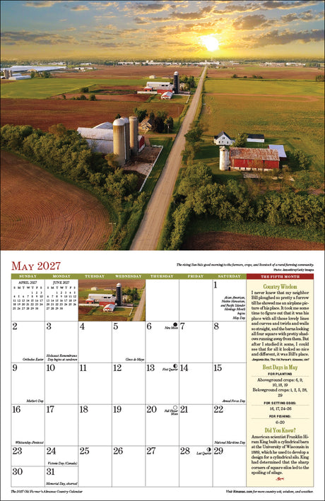 2027 Country Wall Calendar