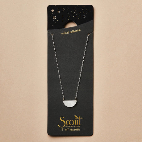close up of the gold chain that goes with the half moon silver necklace