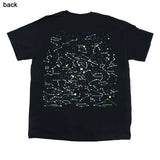 the back design of the heavenly bodies tee featuring more constellations