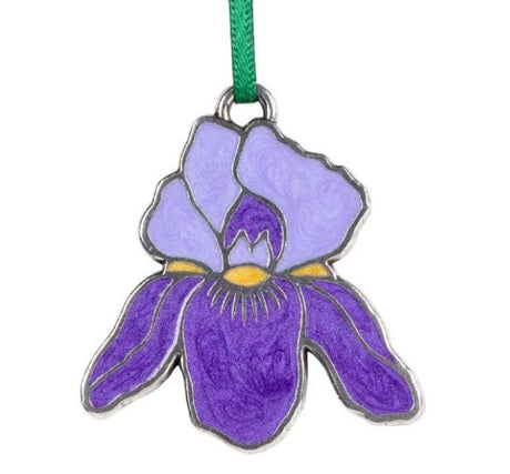 Purple Iris Pewter Ornament