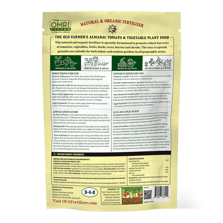 Organic Tomato & Vegetable 8-4-8 Plant Food