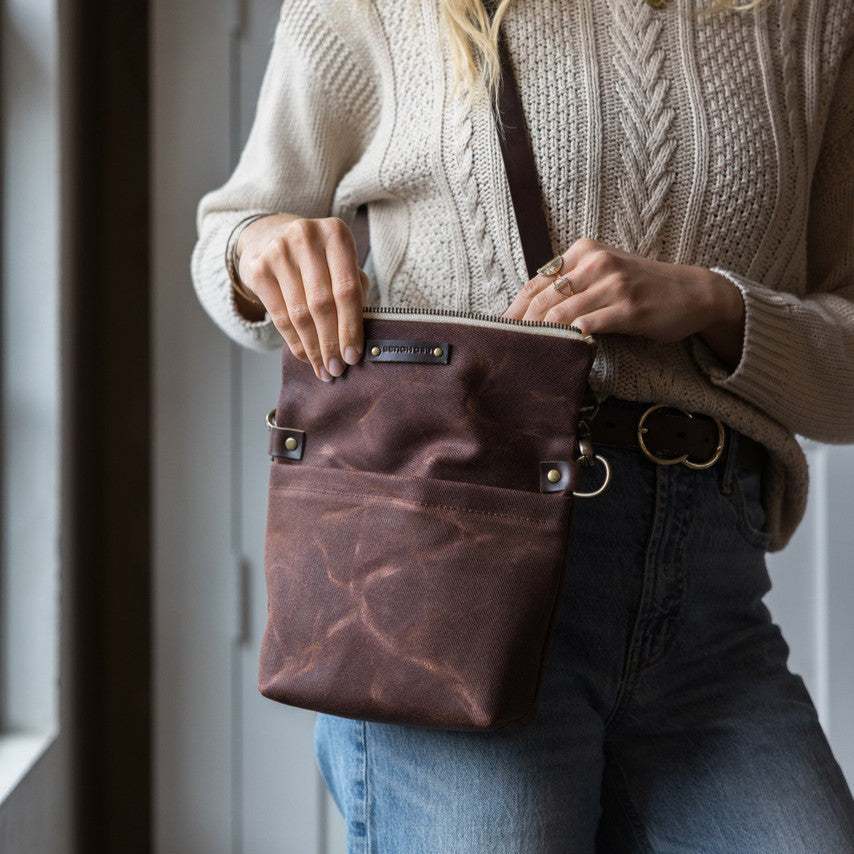 The Satchel - Waxed Canvas Bag – The Old Farmer's Almanac Store