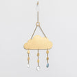a full length view of the cloud suncatcher showing the full chain length and loop for hanging.