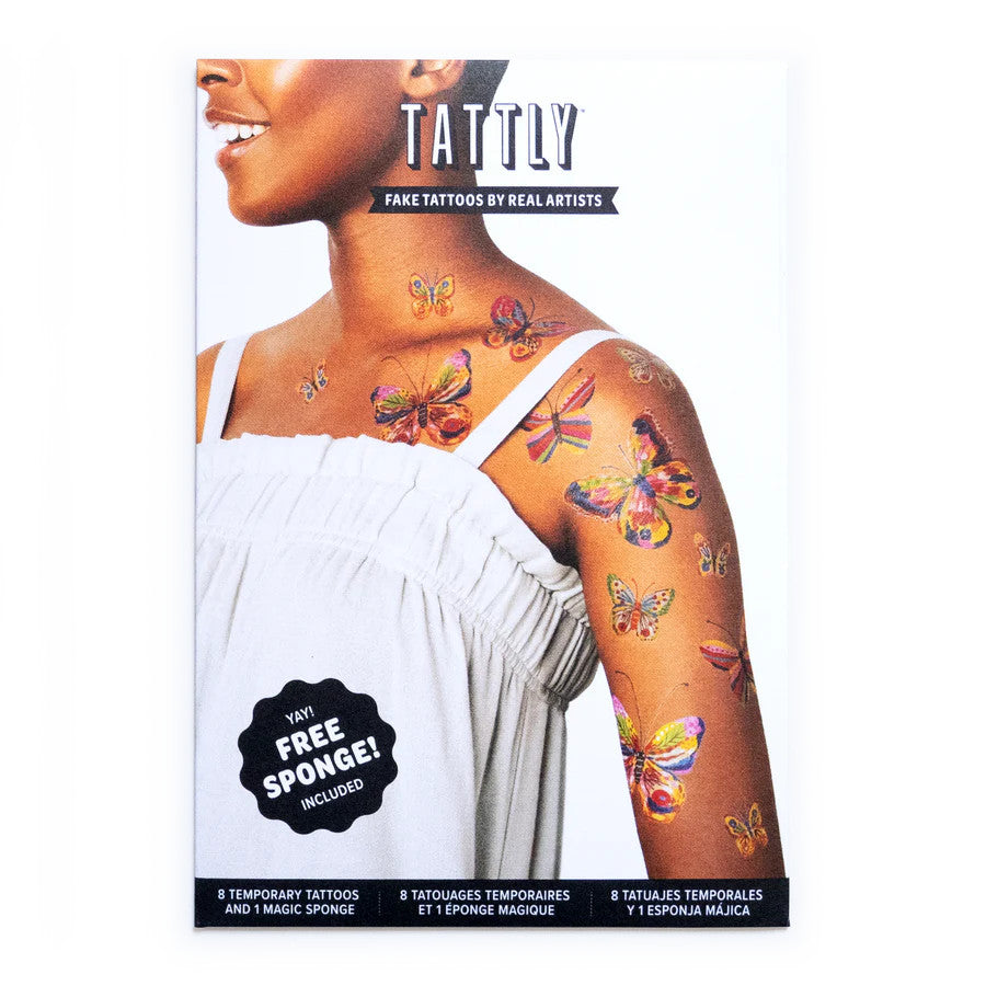 the fluttering colors tattoo sheet packaging