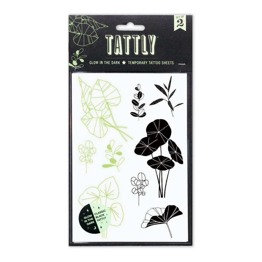 Glowing Garden Temporary Tattoo Sheet (Glow-in-the-Dark) in its package