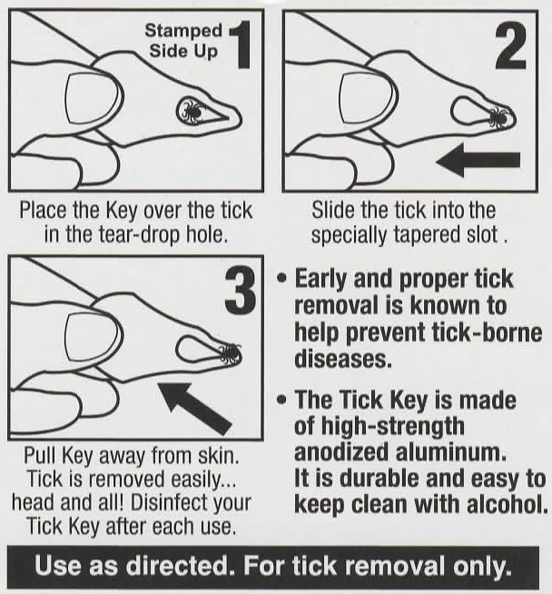 Tick Key tick removal instructions